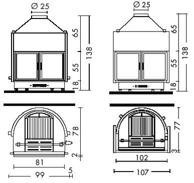 Каминная топка Edilkamin Idro 100 Каминная топка Edilkamin Idro 100