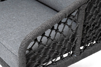 Лаунж-зона 4SIS Диего 4-местная из роупа (узелки), каркас алюминий, роуп темно-серый