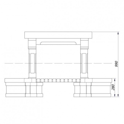 Каминная облицовка Supra-Russia TANGO SR, с деревянной балкой