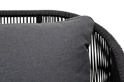 Диван 4SIS Милан 3-местный плетеный из роупа Цвет: темно-серый (RAL7024) муар, темно-серый