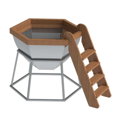 Банный чан 6 граней на подставке AISI 304 Банный чан 6 граней на подставке AISI 304