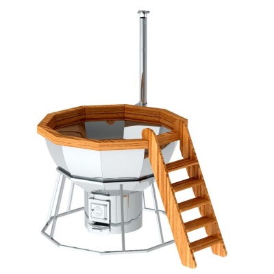 Банный чан 10 граней на подставке с печью AISI 304 Банный чан 10 граней на подставке с печью AISI 304