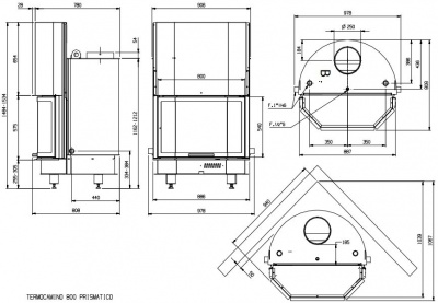 Каминная топка LaNordica Termo Camino 800 Prismatico Каминная топка LaNordica Termo Camino 800 Prismatico