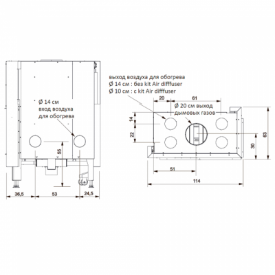 Каминная топка Edilkamin Windo2 95 sx