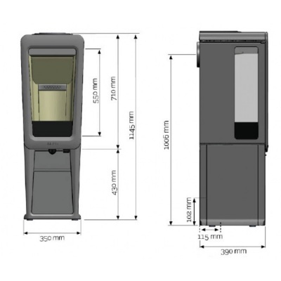 Печь-камин Keddy K816, серый