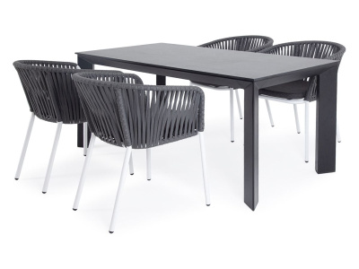 Обеденная группа 4SIS Флоренция на 4 персоны из роупа Цвет: белый, серый