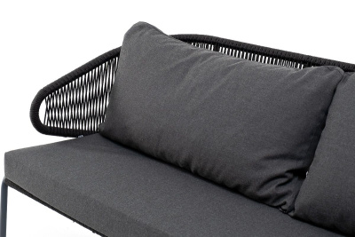 Диван 4SIS Милан 3-местный плетеный из роупа Цвет: темно-серый (RAL7024) муар, темно-серый