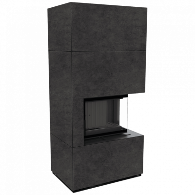 Каминокомплект FLOKI в облицовке FOKOS GRAFITE, угловое стекло справа Каминокомплект FLOKI в облицовке FOKOS GRAFITE, угловое стекло справа