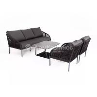 Комплект садовой мебели 4SIS Канны на 5 персон из роупа Цвет: темно-серый