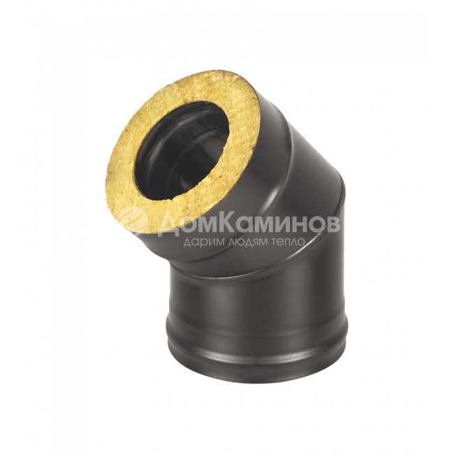 Сэндвич-колено Везувий BLACK (AISI 430/0,5мм) 45 2 секции d=115x200