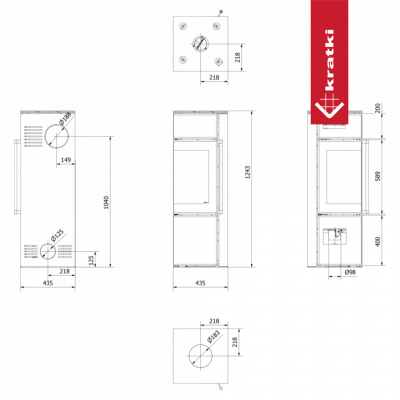 Печь Kratki Pro TORA/S, OXIDE MORO Печь Kratki Pro TORA/S, OXIDE MORO