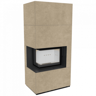 Каминокомплект FLOKI в облицовке FOKOS RENA, угловое стекло слева Каминокомплект FLOKI в облицовке FOKOS RENA, угловое стекло слева