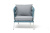 Кресло 4SIS Диего, каркас светло-серый муар, роуп бирюзовый, ткань светло-серая Кресло 4SIS Диего, каркас светло-серый муар, роуп бирюзовый, ткань светло-серая