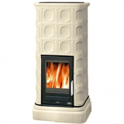 Печь-камин ABX KALEDONIE L, с чугунной топкой (перламутр)