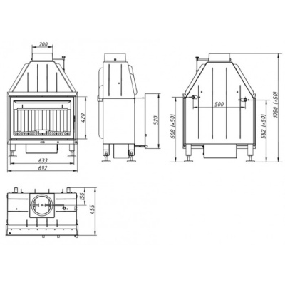 Каминная топка Экокамин АЛЬФА 700-200В Каминная топка Экокамин АЛЬФА 700-200В