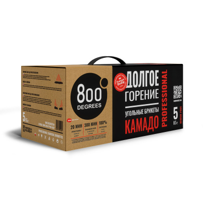 Угольные брикеты 800 DEGREES PROFESSIONAL, 5 КГ