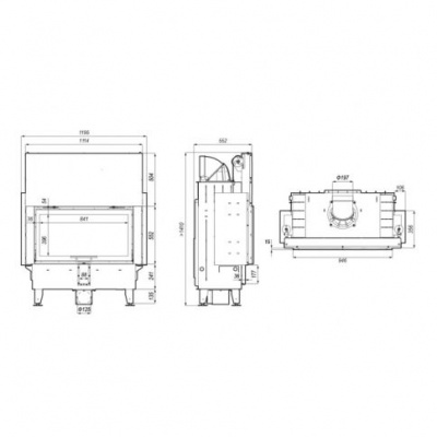 Топка Defro Home Intra LA G, 16 кВт, 946/552мм, гильотина