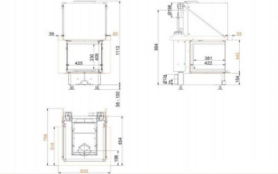 Каминная топка Brunner Panorama 42/42/42/42  Каминная топка Brunner Panorama 42/42/42/42