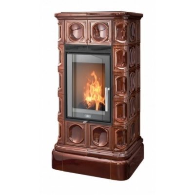 Печь-камин ABX KALEDONIE EXclusive, низкая - вставка Orion (коричневый)