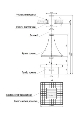 Островной камин Tube