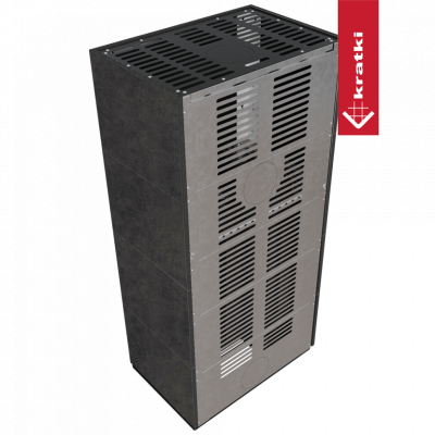 Каминокомплект FLOKI в облицовке FOKOS GRAFITE, угловое стекло слева Каминокомплект FLOKI в облицовке FOKOS GRAFITE, угловое стекло слева