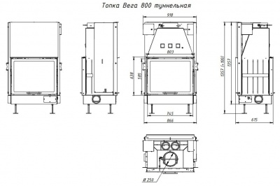 Каминная топка Экокамин ВЕГА 800T