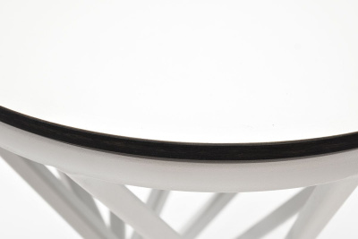 Журнальный стол 4SIS Сантьяго из HPL Ø40, каркас белый, столешница молочная