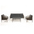 Лаунж-зона 4SIS Канны 5-местная из роупа со столом Верона (серый гранит), каркас коричневый, роуп коричневый