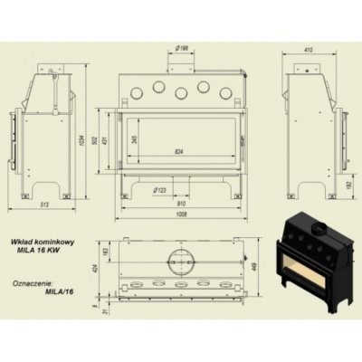 Каминная топка Kratki Mila Каминная топка Kratki Mila