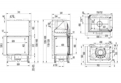 Каминная топка Austroflamm 69x49x57 S Links