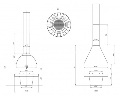 Центральный камин Fireline Dome Glass Центральный камин Fireline Dome Glass