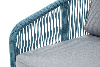 Диван 4SIS Канны 2-местный из роупа Цвет: светло-серый RAL7035 шагрень, бирюзовый, светло-серый Диван 4SIS Канны 2-местный из роупа Цвет: светло-серый RAL7035 шагрень, бирюзовый, светло-серый