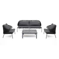 Лаунж-зона 4SIS Милан 5-местная из роупа, каркас алюминиевый серый, роуп темно-серый