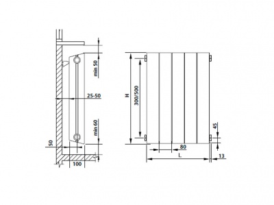 Радиатор Royal Thermo PianoForte 500 Silver Satin - 6 секц.