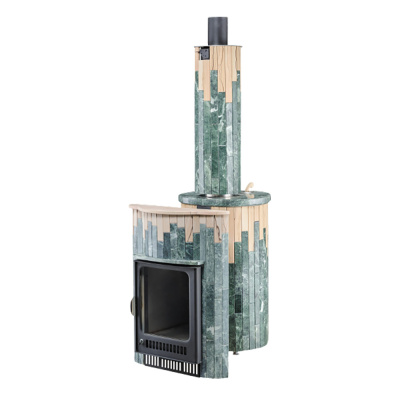 Дровяная печь Ферингер Малютка ПФ в облицовке Змеевик+"Окаменевшее дерево", до 18 м³ Дровяная печь Ферингер Малютка ПФ в облицовке Змеевик+"Окаменевшее дерево", до 18 м³