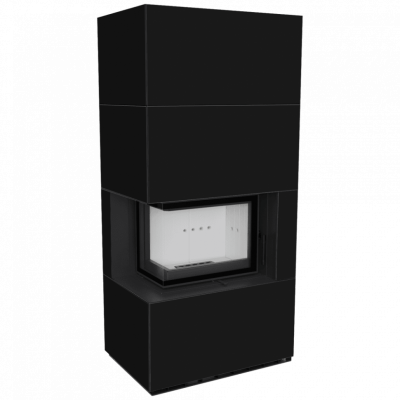 Каминокомплект FLOKI в облицовке NERO ASSOLUTO, угловое стекло слева Каминокомплект FLOKI в облицовке NERO ASSOLUTO, угловое стекло слева