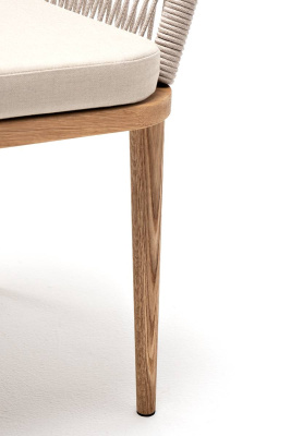 Стул из роупа 4SIS Марсель Основание дуб, роуп бежевый, ткань бежевая 052