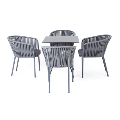 Обеденная группа 4SIS Конте-В с квадратным столом Цвет: серый гранит