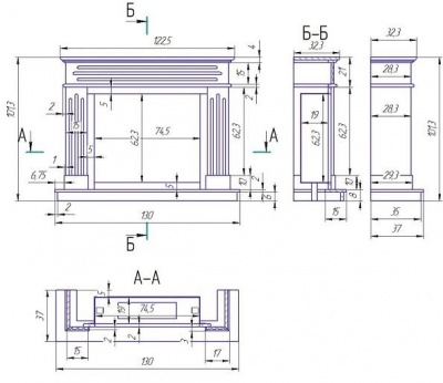 Мраморный электрокамин Варшава