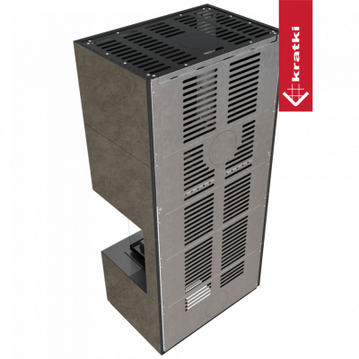 Каминокомплект FLOKI в облицовке FOKOS PIOMBO, угловое стекло справа Каминокомплект FLOKI в облицовке FOKOS PIOMBO, угловое стекло справа