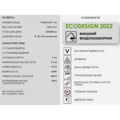 Печь-камин Panadero Alba