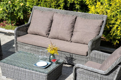 Диван 4SIS Гляссе трехместный Цвет: графит