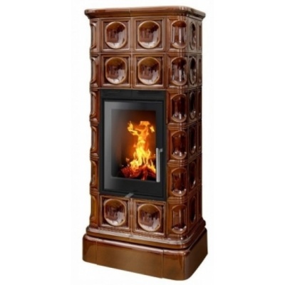 Печь-камин ABX KALEDONIE EXclusive L, средняя - вставка Orion (коричневый)