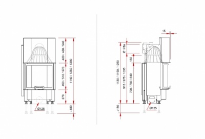 Каминная топка Schmid Pano 5545 h Каминная топка Schmid Pano 5545 h