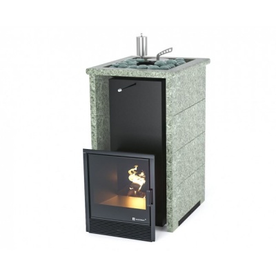Печь для бани ИзиСтим Сочи в трёхстороннем кожухе из жадеита с открытым верхом сталь AISI 321 Печь для бани ИзиСтим Сочи в трёхстороннем кожухе из жадеита с открытым верхом сталь AISI 321