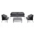 Лаунж-зона 4SIS Милан 5-местная из роупа, каркас алюминиевый серый, роуп темно-серый