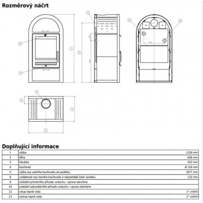 Печь-камин ABX Stockholm 8, с теплообменником