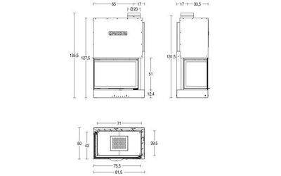 Каминная топка Piazzetta MA 285 SL DX