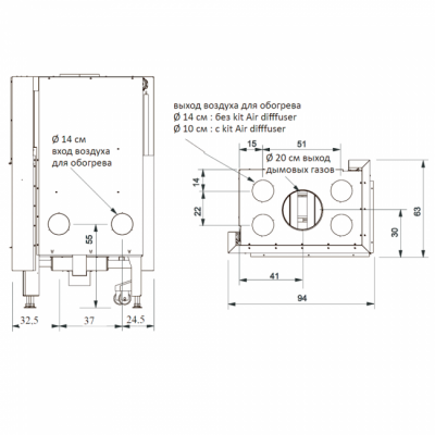 Каминная топка Edilkamin Windo2 75 dx