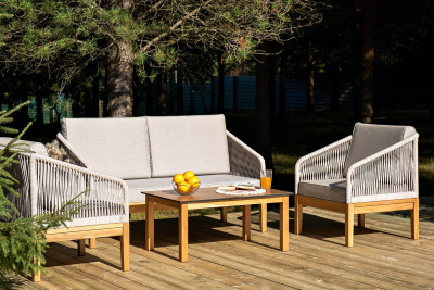 Лаунж-зона 4SIS Канны 4-местная из роупа со столиком Канны Цвет: дуб, бежевый Лаунж-зона 4SIS Канны 4-местная из роупа со столиком Канны Цвет: дуб, бежевый